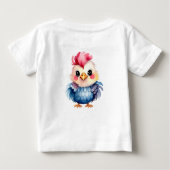 ワイルドワンハッピーおもしろいウッドランドアニマルズウォーター色 ベビーTシャツ (裏面)