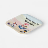 ワイルドワンハッピーおもしろいウッドランドアニマルズウォーター色 ペーパープレート (傾斜あり)