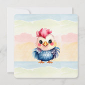 ワイルドワンハッピーおもしろいウッドランドアニマルズウォーター色 招待状 (裏面)