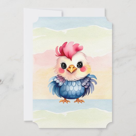 ワイルドワンハッピーおもしろいウッドランドアニマルズウォーター色 招待状 (裏面)