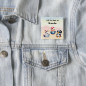 ワイルドワンハッピーおもしろいウッドランドアニマルズウォーター色 缶バッジ (インサイチュ)