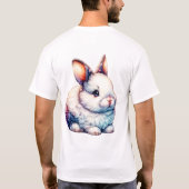 ワイルドワンハッピーおもしろいウッドランドアニマルズウォーター色 Tシャツ (裏面)