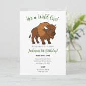 ワイルドワンバイソンウェスタン子供の誕生日パーティー 招待状 (スタンド正面)