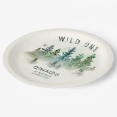 ワイルドワンバースウッドランドウォーター色 ペーパープレート (アングル)