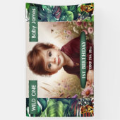 ワイルドワンバースジャングルサファリトロピカルフォト 横断幕 (縦)