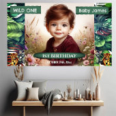 ワイルドワンバースジャングルサファリトロピカルフォト 横断幕