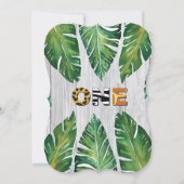 ワイルドワンバースデーの招待状。ガールジャングルサファリ 招待状 (裏面)