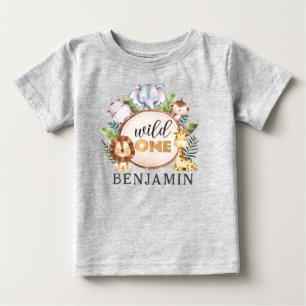 ワイルドワンバースデーサファリベビーTシャツ ベビーTシャツ