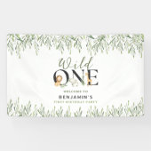 ワイルドワンバースデーサファリ動物ウェルカムパーティー 横断幕 (横)