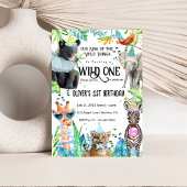 ワイルドワンバースデーサファリ動物 招待状