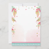 ワイルドワンバースデーサンキューカードピンク金ゴールドガール サンキューカード (裏面)