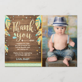 ワイルドワンバースデーサンキューカードブルーグリーンボーイ サンキューカード