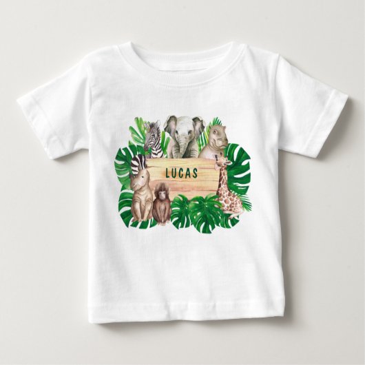 ワイルドワンバースデージャングルベビーTシャツ ベビーTシャツ (正面)