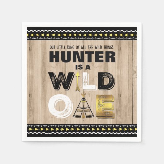 ワイルドワンバースデーパーティナプキンキングオブザワイルド スタンダードカクテルナプキン (正面)