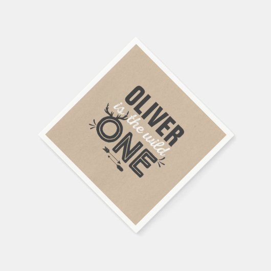 ワイルドワンバースデーパーティナプキンクラフト素朴パーティー スタンダードカクテルナプキン (角)