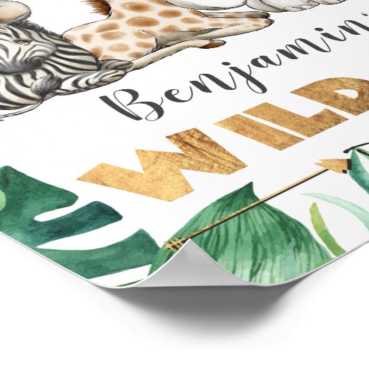 ワイルドワンバースデーパーティーウェルカムドアサイン ポスター (角)