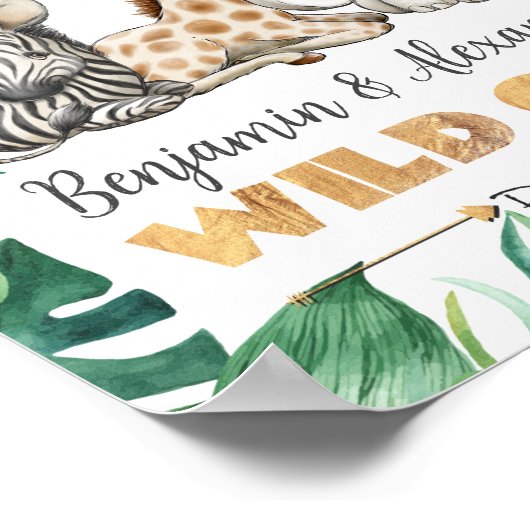 ワイルドワンバースデーパーティーウェルカムドアサイン ポスター (角)