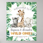ワイルドワンバースデーパーティーウェルカムドアサイン ポスター (正面)