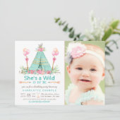 ワイルドワンバースデーパーティーテエペファースト誕生日 招待状 (スタンド正面)