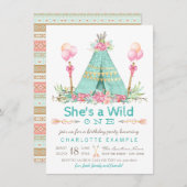 ワイルドワンバースデーパーティーテエペファースト誕生日 招待状 (正面/裏面)