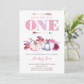 ワイルドワンバースデーパーティーテーマ、秋1st誕生日 招待状 (スタンド正面)