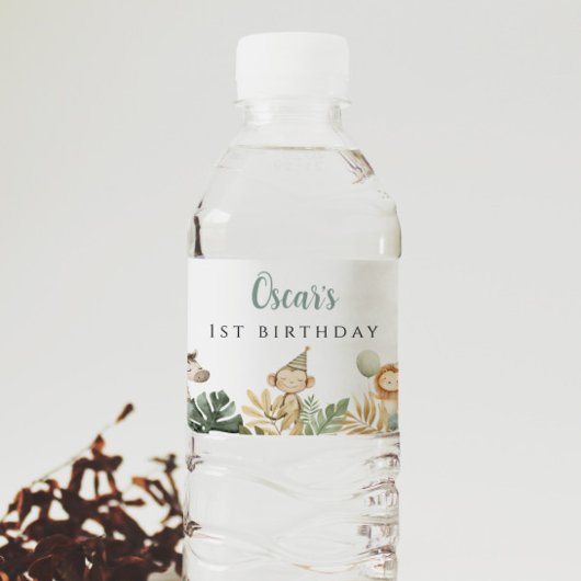 ワイルドワンバースデーパーティードコーサファリアニマルジャングル ペットボトルラベル