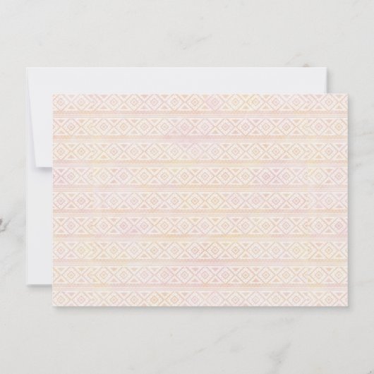 ワイルドワンバースデーパーティーPink Teepee第1誕生日 招待状 (裏面)