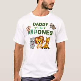 ワイルドワンパパジャングルサファリ動物園アニマルツインダディ Tシャツ