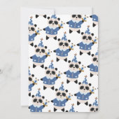 ワイルドワンパンダベアーブルー誕生日 招待状 (裏面)