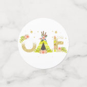 ワイルドワンパーソナライズされたガールファースト誕生日写真 コンフェッティ (スモール正面)