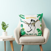 ワイルドワンパーソナライズされたキャッティキャットキッズ1st誕生日 クッション (椅子)