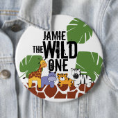 ワイルドワンパーソナライズされたサファリファースト誕生日 缶バッジ (インサイチュ)