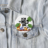 ワイルドワンパーソナライズされたサファリ誕生日ボタン 缶バッジ (インサイチュ)