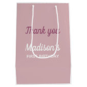 ワイルドワンパーソナライズされたファースト誕生日 ミディアムペーパーバッグ (裏面)