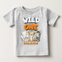 ワイルドワンパーソナライズされた漫画サファリファースト誕生日