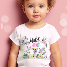 ワイルドワンパーティー動物誕生日ギル誕生日 ベビーTシャツ