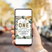 ワイルドワンヒョウ印刷ジャングル誕生日 招待状