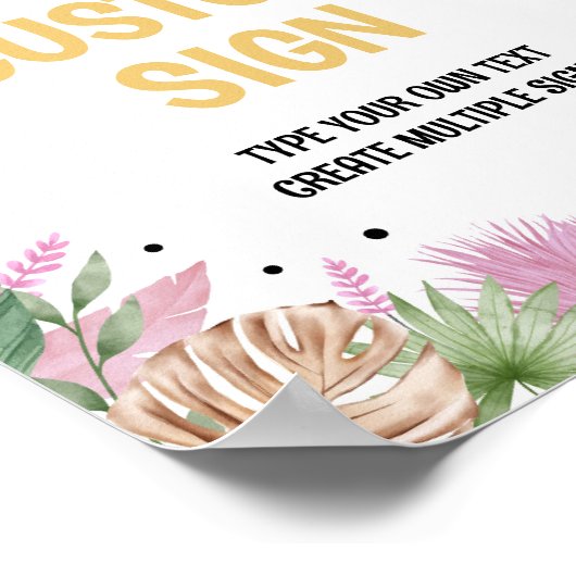 ワイルドワンヒョウ印刷バースデーパーティードテーブルの署名 ポスター (角)