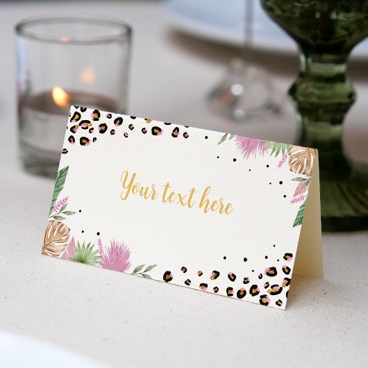 ワイルドワンヒョウ印刷バースデーパーティー座席表 プレイスカード