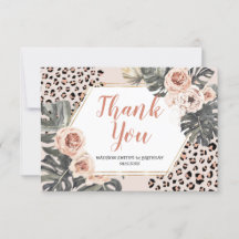 ワイルドワンヒョウ印刷誕生日サンキューカード