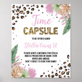 ワイルドワンヒョウ印刷誕生日時間カプセル記号 ポスター (正面)