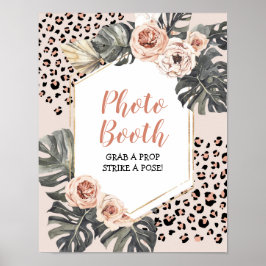 ワイルドワンヒョウ柄ガールズ誕生日フォトブース ポスター