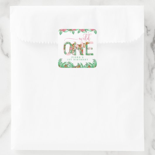 ワイルドワンヒョウ第1誕生日 スクエアシール (バッグ)