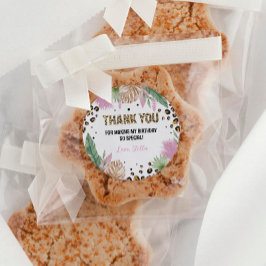 ワイルドワンヒョウ誕生日ベビーシャワークラス ラウンドシール