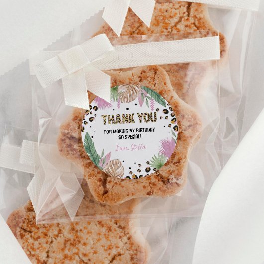 ワイルドワンヒョウ誕生日ベビーシャワークラス ラウンドシール