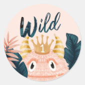 ワイルドワンピンクの怪物&トロピカルジャングル ラウンドシール (正面)