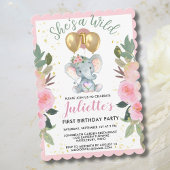 ワイルドワンピンクガールエレファントファースト誕生日 シーズンカード