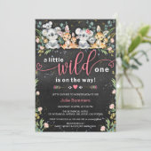 ワイルドワンピンクコアラKangarooベビーシャワー 招待状 (スタンド正面)