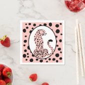 ワイルドワンピンクヒョウ第1誕生日 スタンダードカクテルナプキン (インサイチュ)