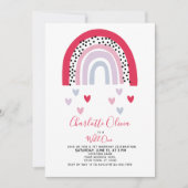 ワイルドワンピンクレインボーガールの誕生日パーティー 招待状 (正面)